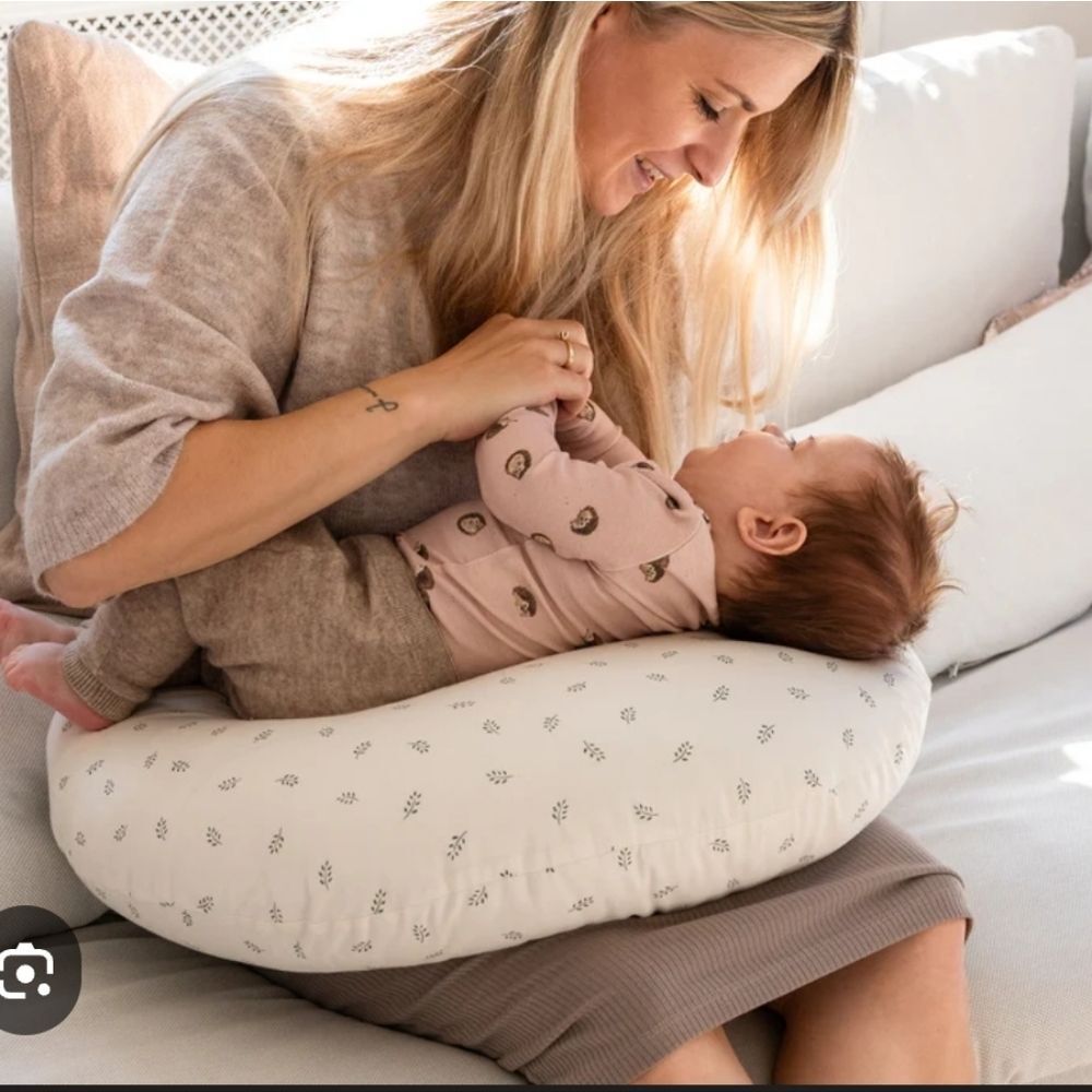 Elegant Floral Nursing Pillow - Pink and White
